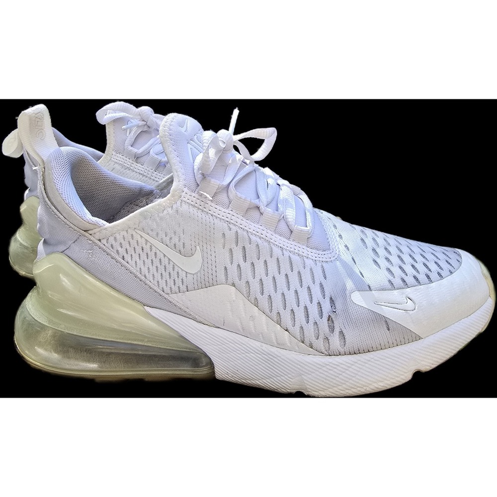 Nike Air Max 270 Youth Size 4.5 White Metallic Silver 943345-103